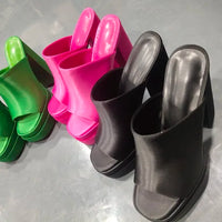 Sandales Femme Luxe à Talon Haut 15,5 cm – Mules Plateforme Carrée Style Designer Été | Fonleader XY-00019