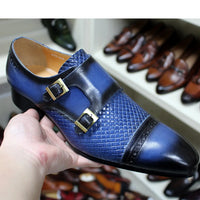 DANIEL WAFER – Chaussures Homme Monk Strap en Cuir Véritable