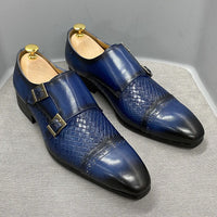 DANIEL WAFER – Chaussures Homme Monk Strap en Cuir Véritable