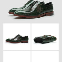Fonleader Oxford – Chaussures Homme en Cuir Véritable Gravé