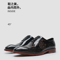 Fonleader Oxford – Chaussures Homme en Cuir Véritable Gravé