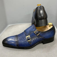 DANIEL WAFER – Chaussures Homme Monk Strap en Cuir Véritable