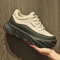 Men's Thick Sole Casual Shoes - Fashionable, Low-Top, Non-Slip, Comfortable Outdoor Sneakers