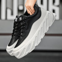 Men's Thick Sole Casual Shoes - Fashionable, Low-Top, Non-Slip, Comfortable Outdoor Sneakers