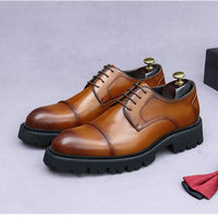 XXCZDOU, Chaussures Homme Rétro 2025 – Cuir Véritable de Luxe, Handmade, Style Britannique Élégant, Plateforme Confortable – Idéal Mariage & Soirée