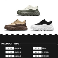 Men's Thick Sole Casual Shoes - Fashionable, Low-Top, Non-Slip, Comfortable Outdoor Sneakers
