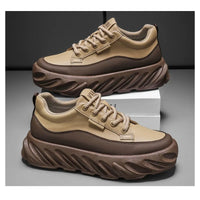 Men's Thick Sole Casual Shoes - Fashionable, Low-Top, Non-Slip, Comfortable Outdoor Sneakers