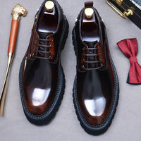 YETTIES Derby Classique – Chaussures Homme en Cuir Véritable