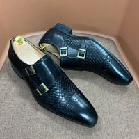 DANIEL WAFER – Chaussures Homme Monk Strap en Cuir Véritable