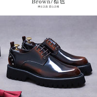 YETTIES Derby Classique – Chaussures Homme en Cuir Véritable
