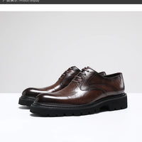Men's Spring & Autumn Shoes - Genuine Leather Oxford Shoes with Thick Sole, Business & Casual Elegance