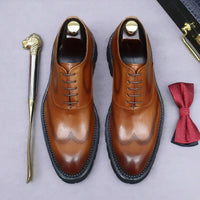 "Oxford Classico – Chaussures Homme en Cuir Véritable 4 cm Élégance Britannique"