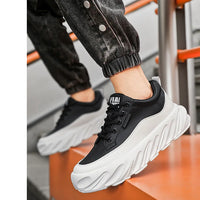 Men's Thick Sole Casual Shoes - Fashionable, Low-Top, Non-Slip, Comfortable Outdoor Sneakers