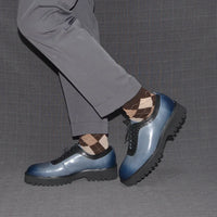 Chaussures Oxford Homme Élégantes en Cuir Véritable – Talon Réhaussant, Bout Rond, Style Bureau et Casual