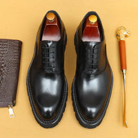 "Oxford Classico – Chaussures Homme en Cuir Véritable 4 cm Élégance Britannique"