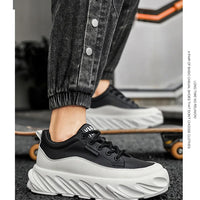 Men's Thick Sole Casual Shoes - Fashionable, Low-Top, Non-Slip, Comfortable Outdoor Sneakers