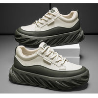 Men's Thick Sole Casual Shoes - Fashionable, Low-Top, Non-Slip, Comfortable Outdoor Sneakers