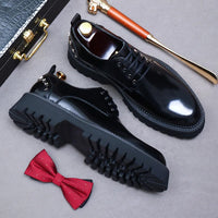 YETTIES Derby Classique – Chaussures Homme en Cuir Véritable