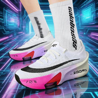 Chaussures de course unisexes – Plaque carbone, respirantes et ultralégères