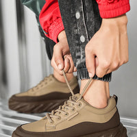 Men's Thick Sole Casual Shoes - Fashionable, Low-Top, Non-Slip, Comfortable Outdoor Sneakers