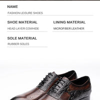 ASIMAYA Luxury Brogue – Genuine Leather Men's Shoes
