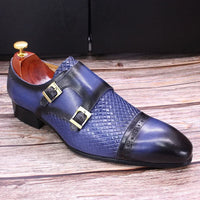 DANIEL WAFER – Chaussures Homme Monk Strap en Cuir Véritable