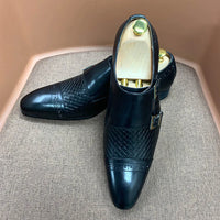 DANIEL WAFER – Chaussures Homme Monk Strap en Cuir Véritable
