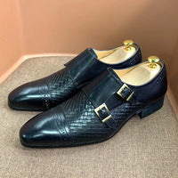 DANIEL WAFER – Chaussures Homme Monk Strap en Cuir Véritable