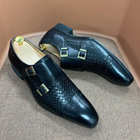 DANIEL WAFER – Chaussures Homme Monk Strap en Cuir Véritable