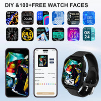 LAXASFIT™ 2.01'' – Smartwatch Connected Health & Sport | IPS HD Screen | Bluetooth 5.2 | Calls & Voice Assistant, Men/Women