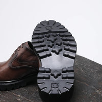 Men's Spring & Autumn Shoes - Genuine Leather Oxford Shoes with Thick Sole, Business & Casual Elegance