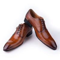 YAOLIDA Prestige Oxford – Men's Genuine Leather Wedding; Business Shoes