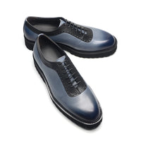 Chaussures Oxford Homme Élégantes en Cuir Véritable – Talon Réhaussant, Bout Rond, Style Bureau et Casual