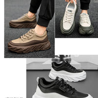 Men's Thick Sole Casual Shoes - Fashionable, Low-Top, Non-Slip, Comfortable Outdoor Sneakers