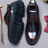 YETTIES Derby Classique – Chaussures Homme en Cuir Véritable
