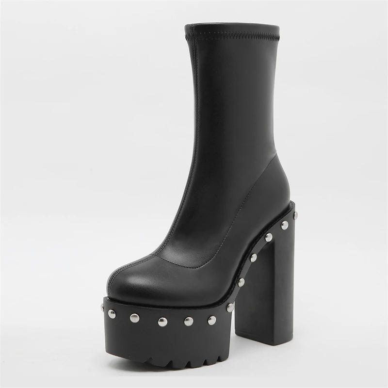 XSD V57 PowerEdge – Bottines Haute Couture à Talon Massif