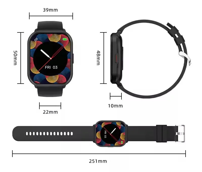 Smart Watch for Women & Men | Bluetooth Calls | Health Tracker | IP68 Waterproof | Full Touch Screen