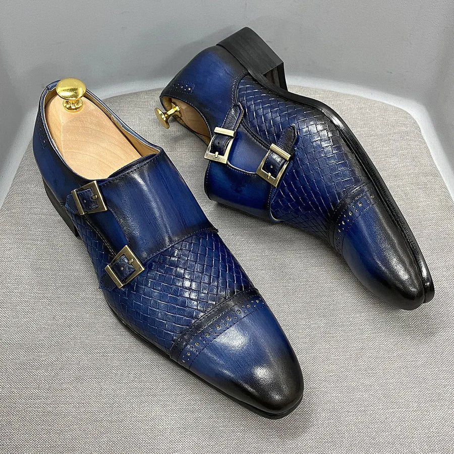 DANIEL WAFER – Chaussures Homme Monk Strap en Cuir Véritable