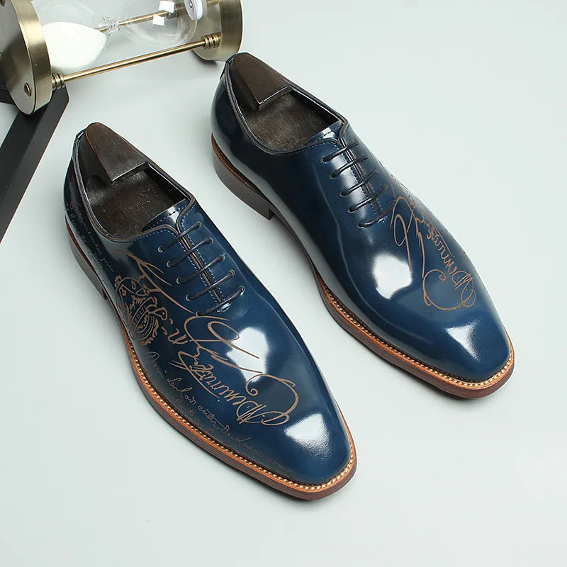 Fonleader Oxford – Chaussures Homme en Cuir Véritable Gravé
