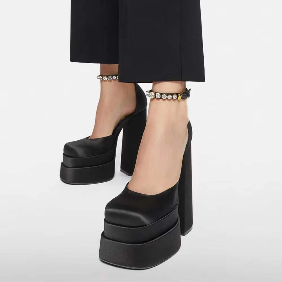 Sandales Femme à Talons Fins 8 cm+ – Design Slip-On Velours Élégant | AHMED ABDI 9116-1