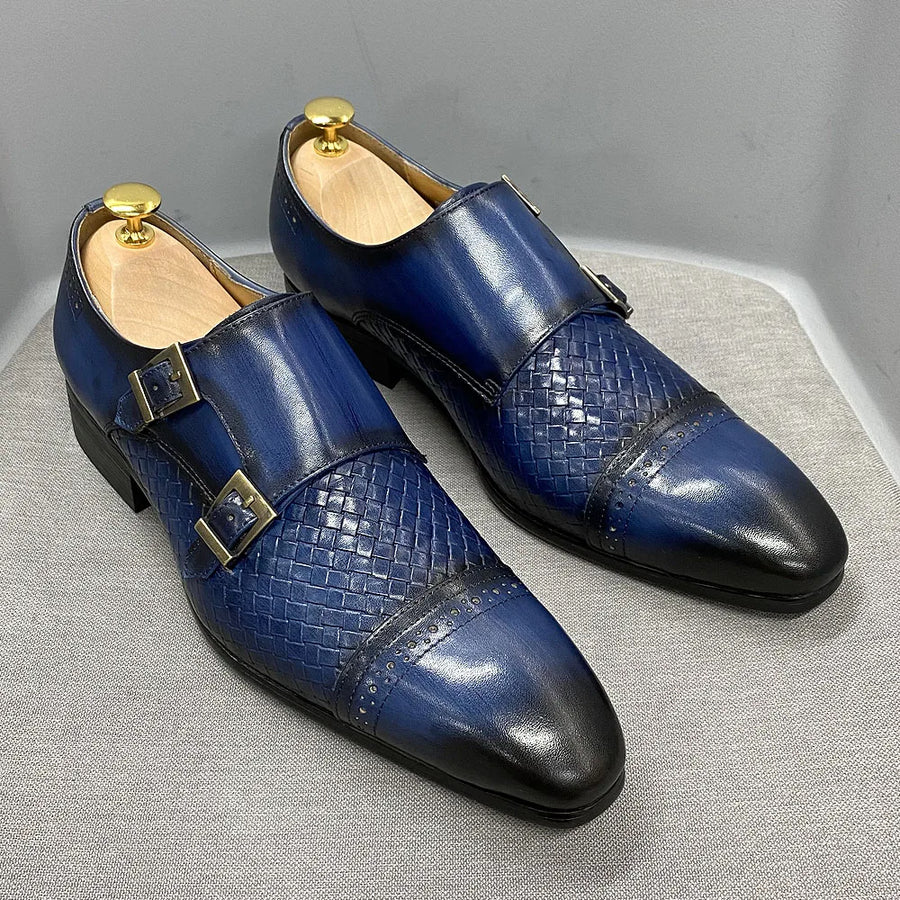 DANIEL WAFER – Chaussures Homme Monk Strap en Cuir Véritable
