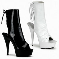Women's summer shoes - 15 cm heel, open toe, laces and colorful design