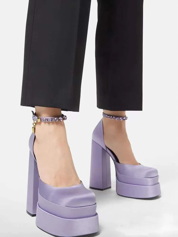 Sandales Femme à Talons Fins 8 cm+ – Design Slip-On Velours Élégant | AHMED ABDI 9116-1
