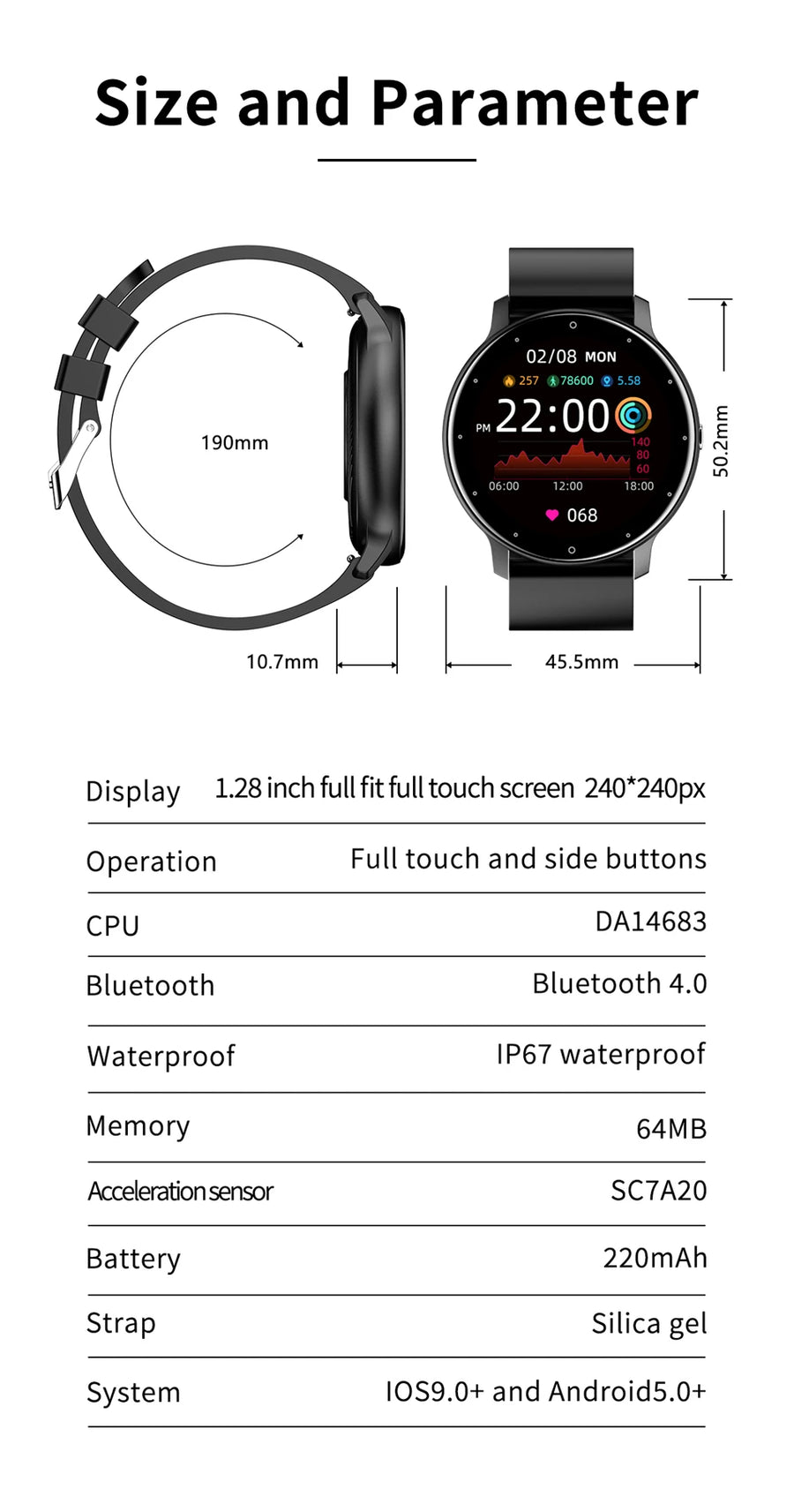 LIGE BW0223™ – Sports Smartwatch; Men's/Women's Health