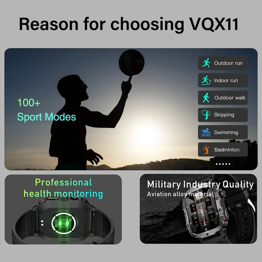 Smartwatch Sport QX11 – Montre Connectée Outdoor Étanche IP67