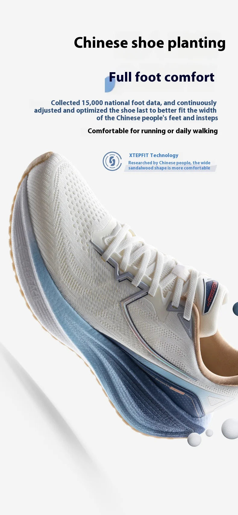 Xtep Marathon Pro – Chaussures de course homme respirantes à amorti dynamique
