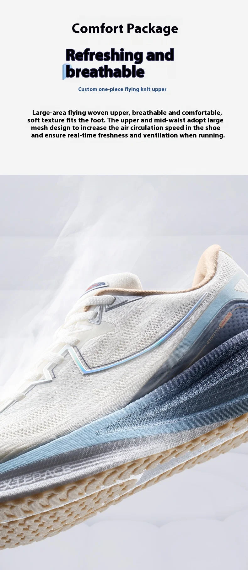 Xtep Marathon Pro – Chaussures de course homme respirantes à amorti dynamique
