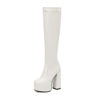 Bottes Femme Grande Taille à Talon Épais et Plateforme – FANAN AYY-A8-13 | Bottes Genou Élégantes &amp; Sexy Automne