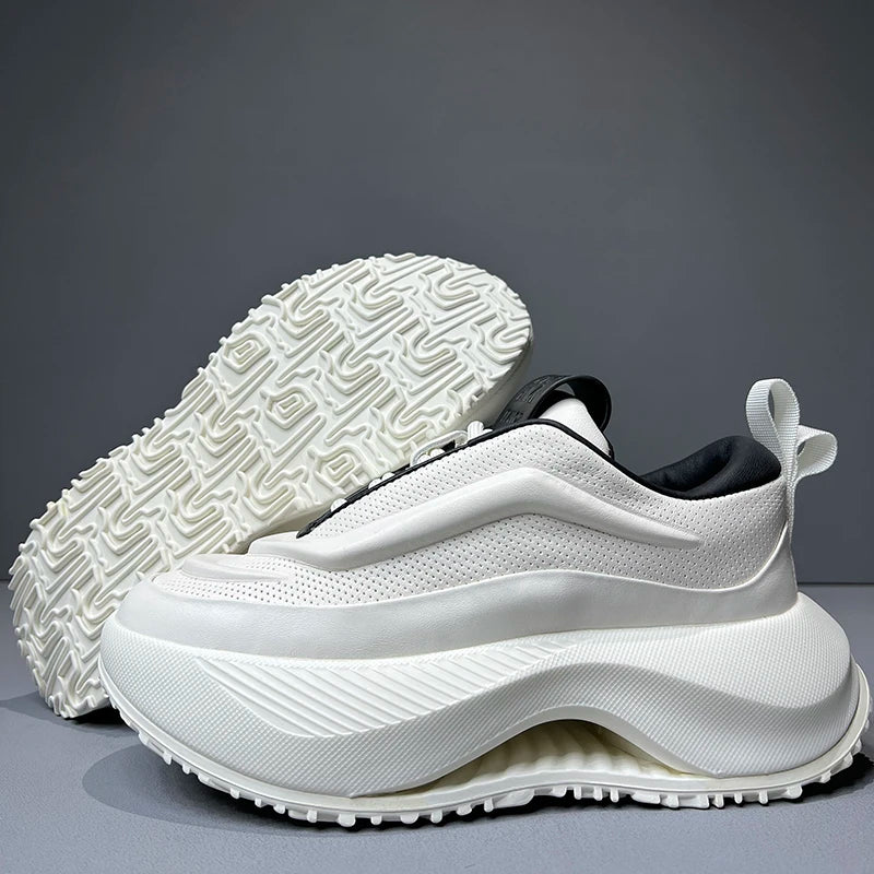 EuroLift – Men's Leather Sneakers with Thick Sole