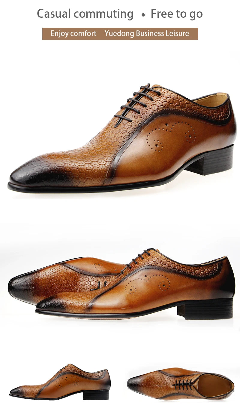 YOUYAZHUBU, Chaussures Homme en Cuir Véritable – Oxford Élégantes et Respirantes pour Bureau, Mariage et Occasions Formelles